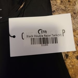 ZYIA black double racer tank